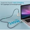 USB-C–USB-C kaabel EQUIP 1,0 m — USB 3.2 Gen 2x2, 20 Gbps, PD 240W, 4K/60Hz, must