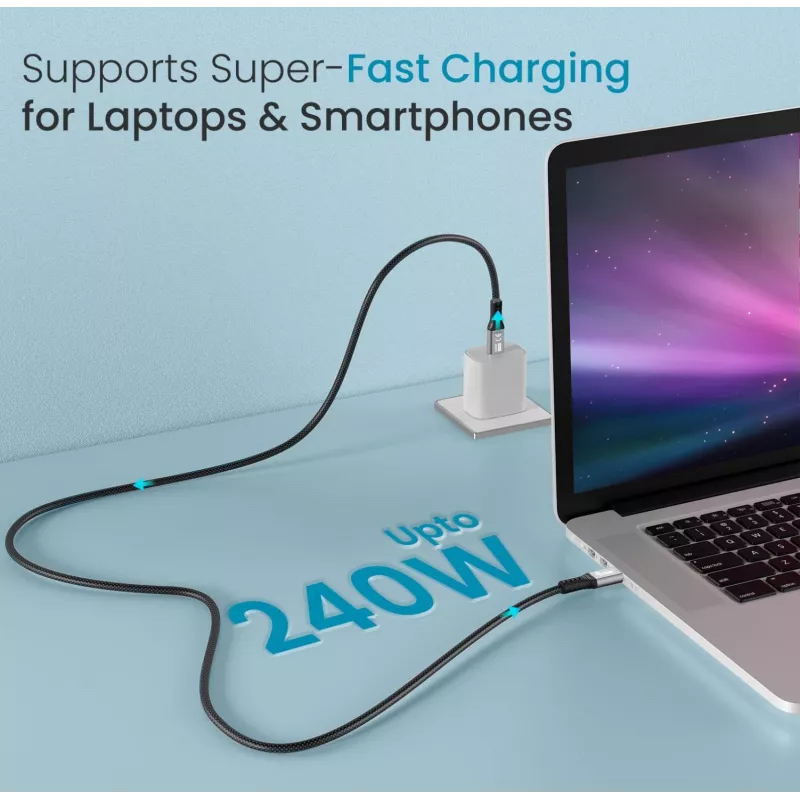 USB-C–USB-C kaabel EQUIP 2.0 m — USB 3.2 Gen 2x2, 20 Gbps, PD 240W, 4K/60Hz, must