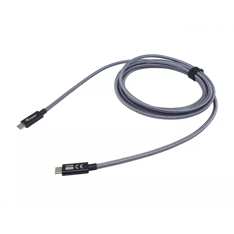 USB-C kuni USB-C kaabel EQUIP 3,0 m — USB 3.2 Gen 2x2, 20 Gbit/s, PD 240 W, 4K@60 Hz, must