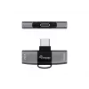 Adapter USB-C OTG 2-in-1 EQUIP 133479 — 100W PD, 10Gbps, 1x USB-C kuni 2x USB-C, hall