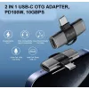 Adapter USB-C OTG 2-in-1 EQUIP 133479 — 100W PD, 10Gbps, 1x USB-C kuni 2x USB-C, hall