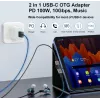 Adapter USB-C OTG 2-in-1 EQUIP 133479 — 100W PD, 10Gbps, 1x USB-C kuni 2x USB-C, hall