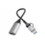 USB-HDMI-adapter EQUIP 133498 (USB-C ja USB-A isane HDMI-le, 1080p, alumiiniumkorpus, hall)