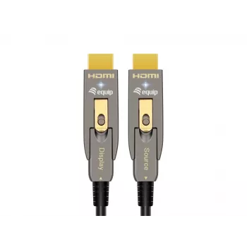 EQUIP HDMI 2.0 aktiivne optiline kaabel 10 m, eemaldatav Type-A/Type-D, 4K/60Hz, 18 Gbit/s, kullatud kontaktid