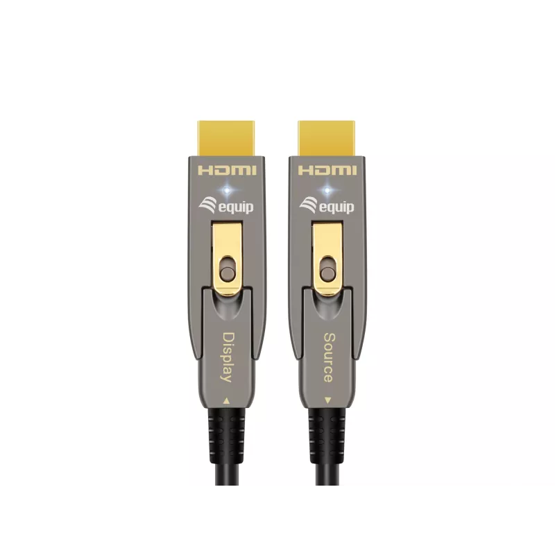 EQUIP HDMI 2.0 aktiivne optiline kaabel 20 m, eemaldatav tüüp-A/tüüp-D, 4K/60Hz, 18 Gbit/s, kullatud kontaktid