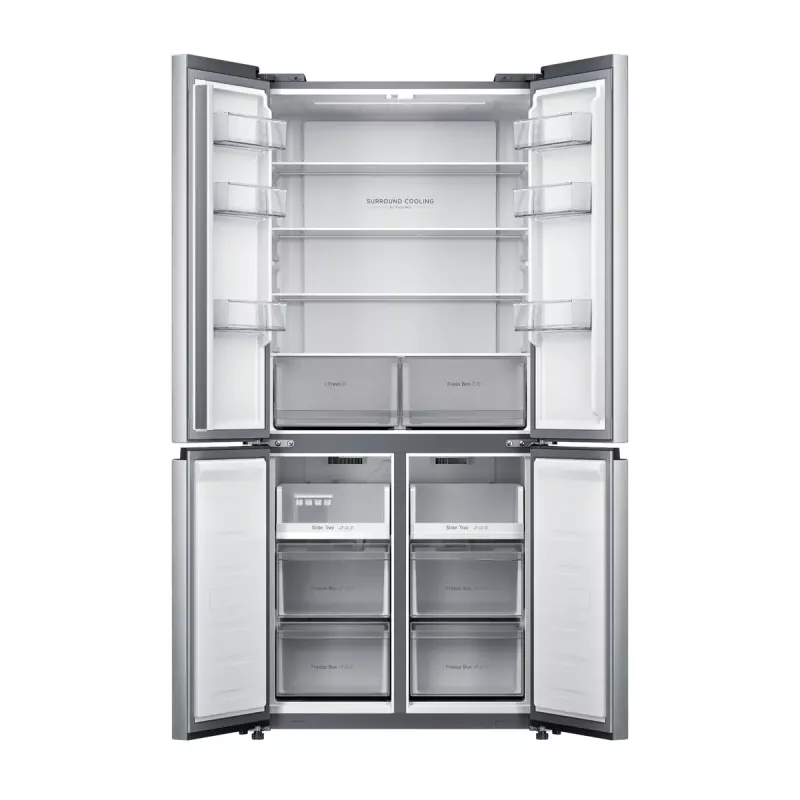 Eraldiseisev külmik-sügavkülmik Xiaomi Mijia Cross Door 502L — Kogumaht 502 L (külmik 326 L / sügavkülmik 176 L), No Frost, energiaklass E, kõrgus 191,2 cm, 37 dB, harjatud hõbe