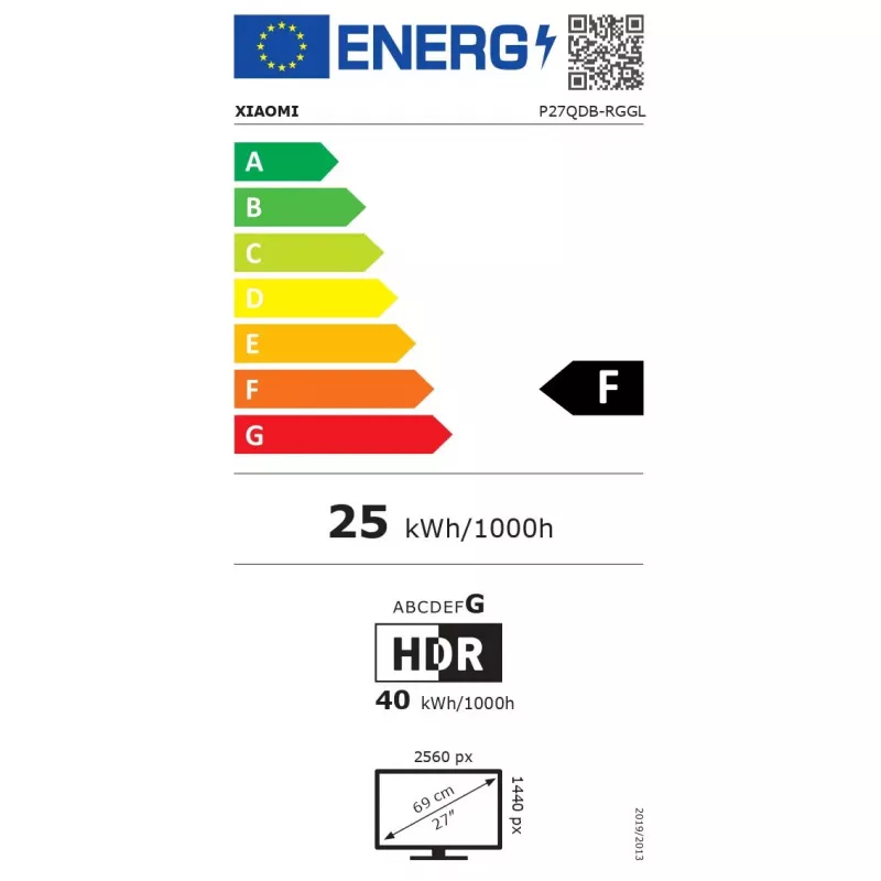 27-tolline Xiaomi 2K mängurikuvar G27Qi 2026 — IPS, 2560×1440, 200 Hz, 1 ms, 16:9, 2×HDMI, must