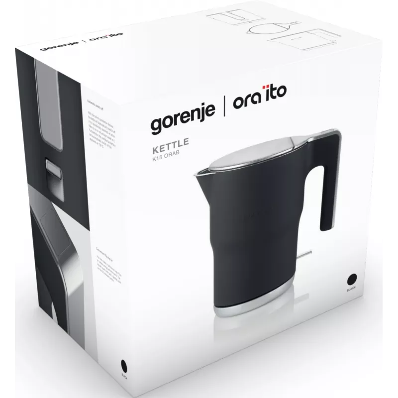 Gorenje K15ORAB elektriline veekeetja 1,5 L 2400 W Must