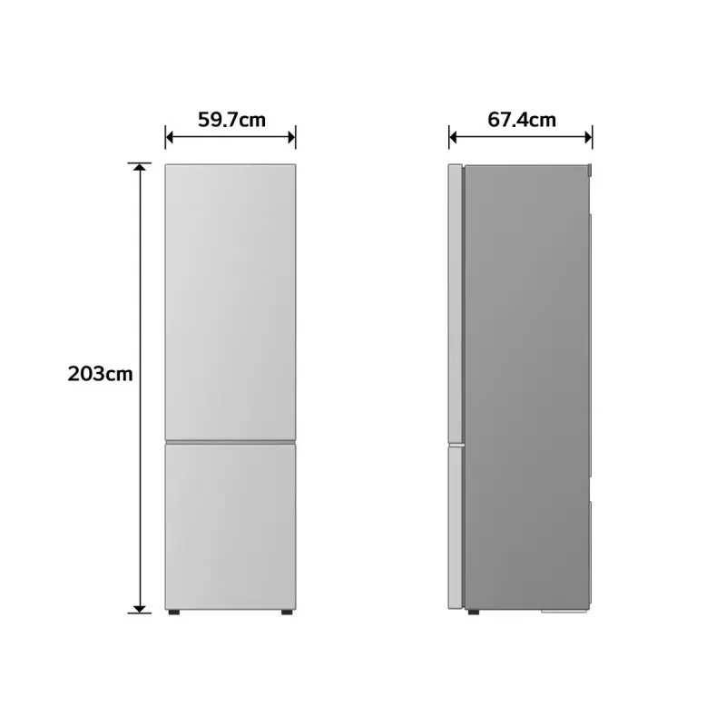 Eraldiseisev külmik LG GBBS322CPY 375 L, hõbedane, külmik 262 L / sügavkülm 113 L, No Frost, LED-ekraan