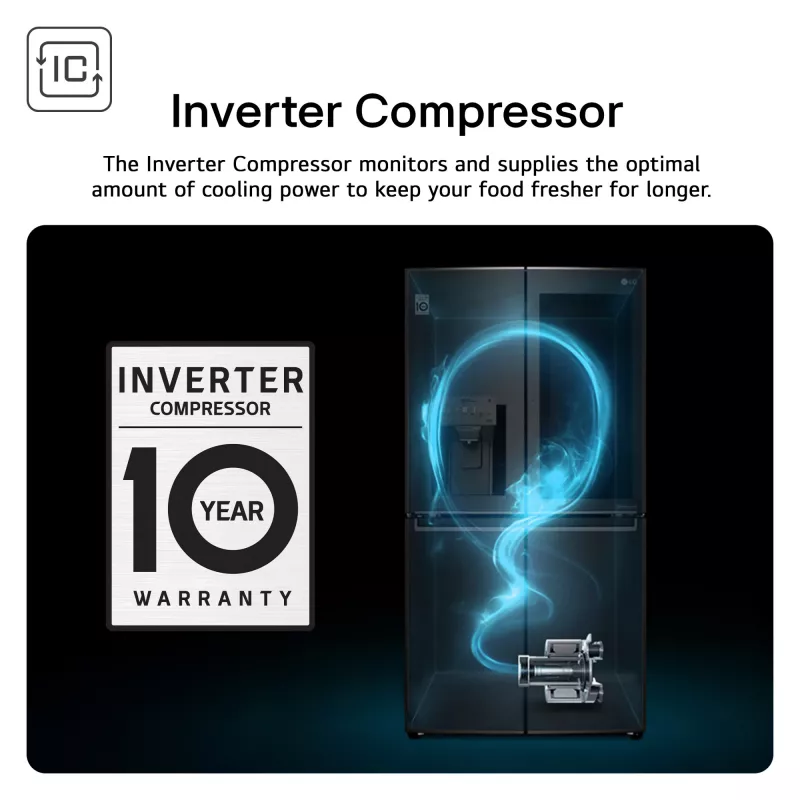 LG GBBSJ10EEP külmik-sügavkülmik Eraldiseisev 333 L Must