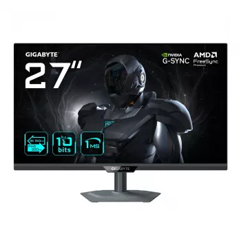 27-tolline GIGABYTE G27UP 4K UHD mängumonitor — 3840x2160, topeltrežiim 4K160Hz/FHD320Hz, 1 ms, 400 cd/m², HDR10, HDMI 2.1, DisplayPort 1.4