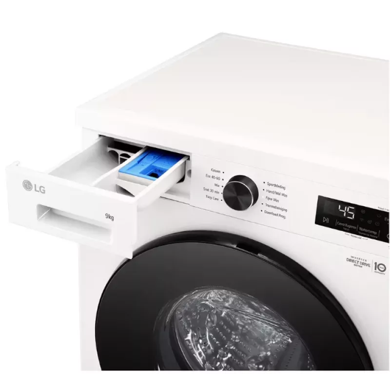 Eestlaetav pesumasin LG F4X1009NWB — 9 kg, 1310 p/min, A-klass, valge