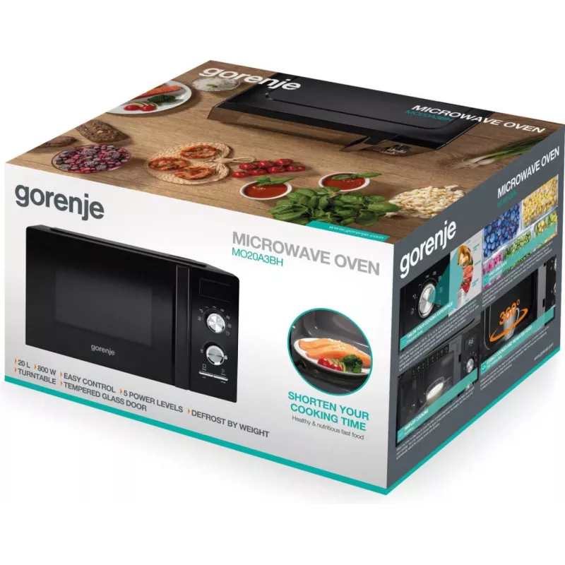 Gorenje MO20A3BH Must kombineeritud mikrolaineahi Tööpinnale 20 L 800 W
