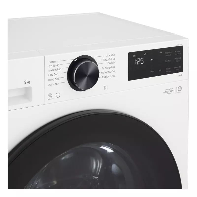 Pesumasin LG F2X50S9TWB, eestlaetav, 9 kg, 1170 p/min, A-energia, 600×535×850 mm, valge