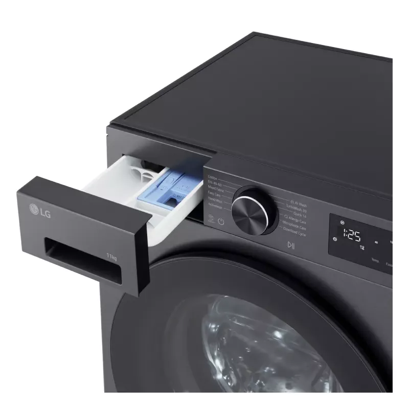 LG F4X5011TBB, A, eestlaetav, pesuvõimsus 11 kg, sügavus 56,5 cm, 1400 p/min, must pesumasin eestlaetav 1351 p/min