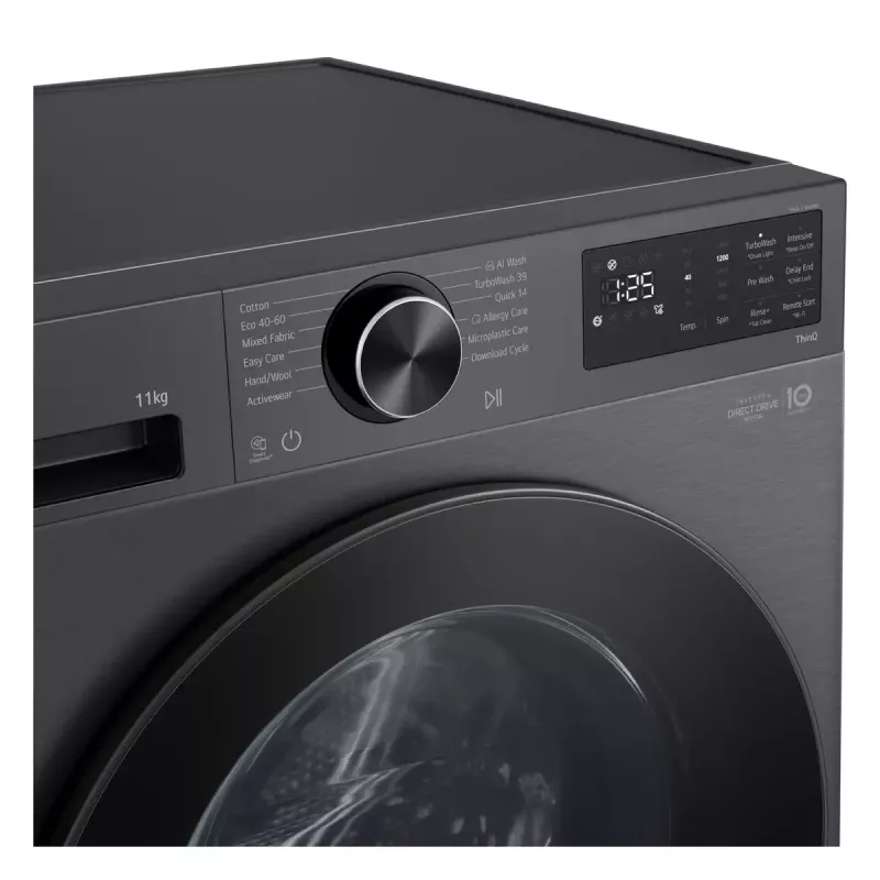 LG F4X5011TBB, A, eestlaetav, pesuvõimsus 11 kg, sügavus 56,5 cm, 1400 p/min, must pesumasin eestlaetav 1351 p/min