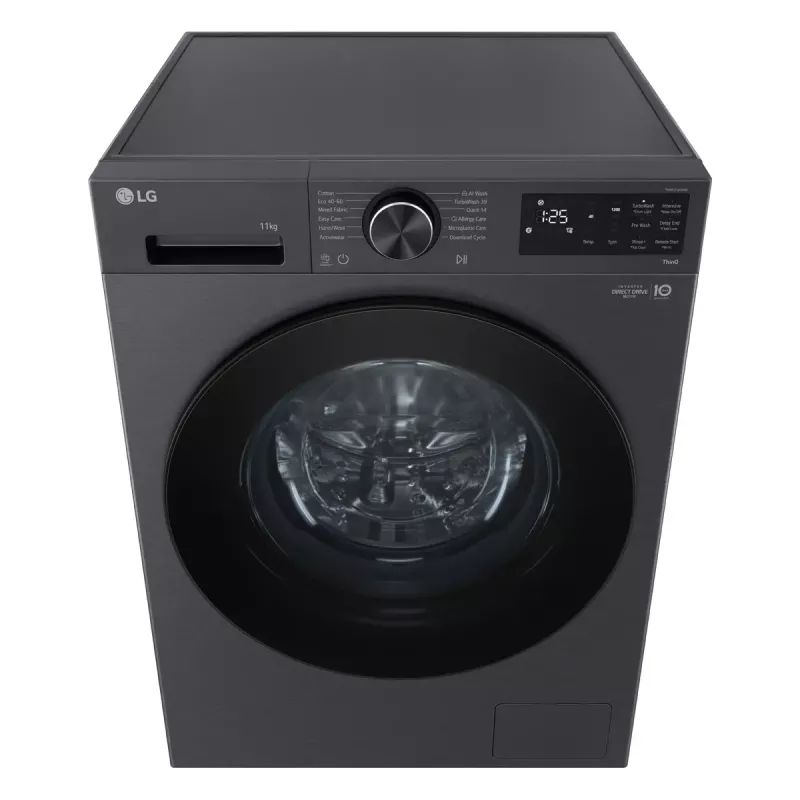 LG F4X5011TBB, A, eestlaetav, pesuvõimsus 11 kg, sügavus 56,5 cm, 1400 p/min, must pesumasin eestlaetav 1351 p/min