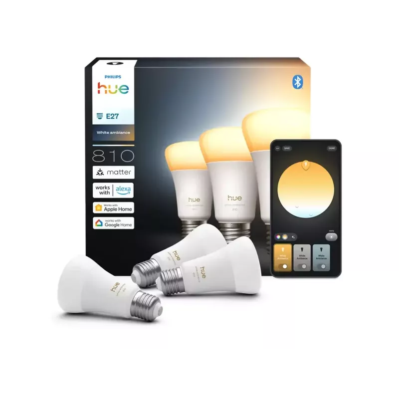 Philips Hue WA 810 A60 3P EU | E27 | 6 W | Soojast jaheda valge valguseni | Bluetooth, Zigbee