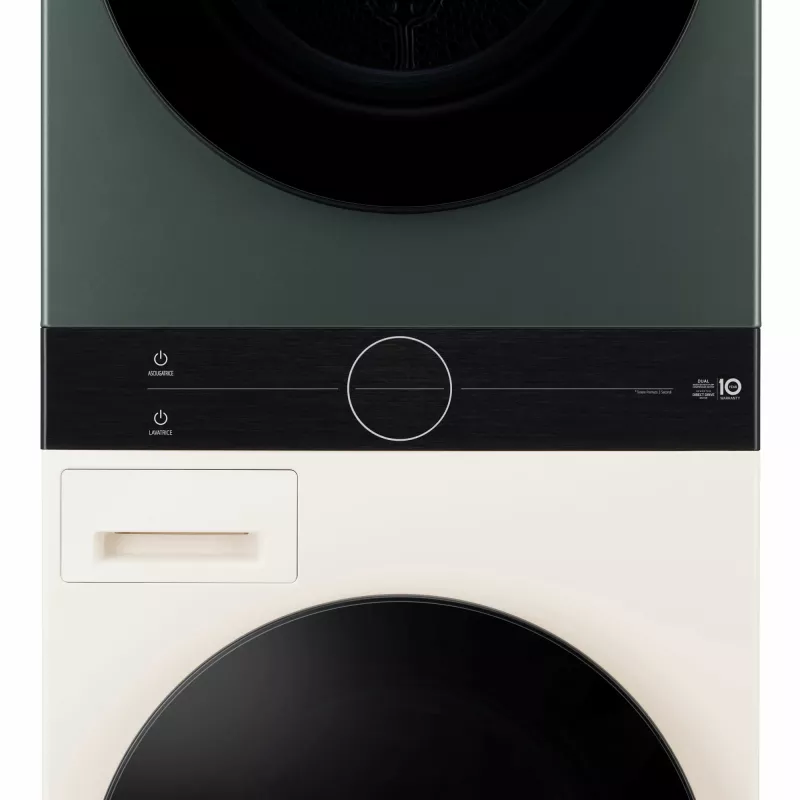 Pesumasin-kuivati LG WT1210EGF eraldiseisev eestlaetav, 22 kg, 1400 p/min, roheline/valge
