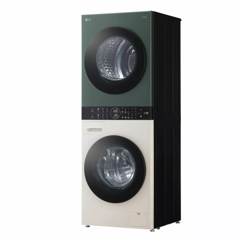 Pesumasin-kuivati LG WT1210EGF eraldiseisev eestlaetav, 22 kg, 1400 p/min, roheline/valge