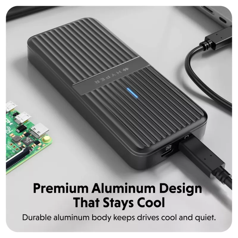 SSD-korpus Hyper HD2500GL M.2 PCIe SSD-le (USB4 Gen4, USB-C) Must