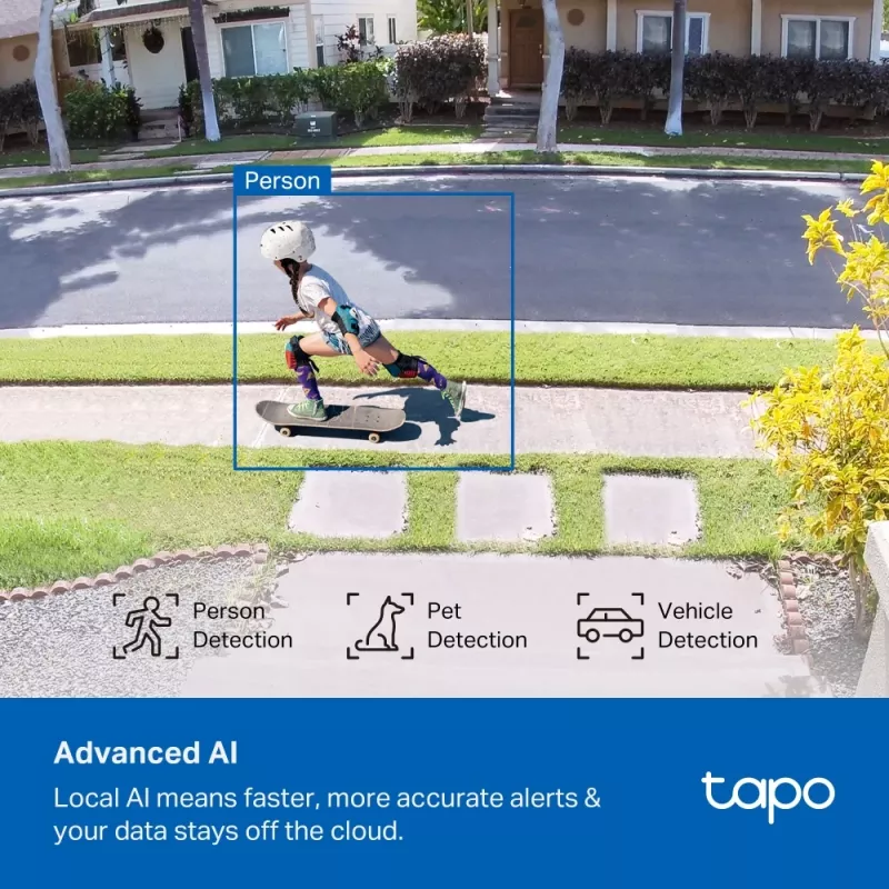 TP-Link Tapo Enhanced AI Solar Security Camera Ultra, juhtmevaba, kuul, Wi-Fi, välitingimustesse, 850 nm, 512 GB