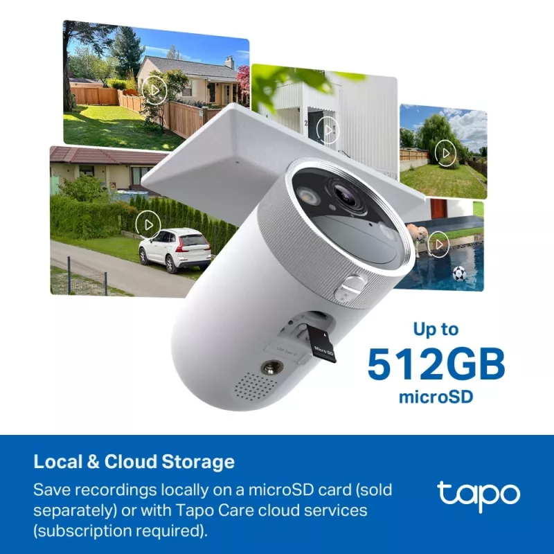 TP-Link Tapo Enhanced AI Solar Security Camera Ultra, juhtmevaba, kuul, Wi-Fi, välitingimustesse, 850 nm, 512 GB