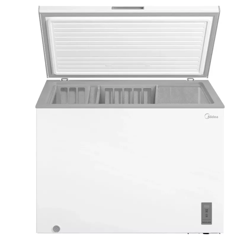 Sügavkülmik Midea MDRC411FZE01 — eraldiseisev, 293 L mahutavus, E energiaklass, 14 kg/24h külmutusvõimsus, valge
