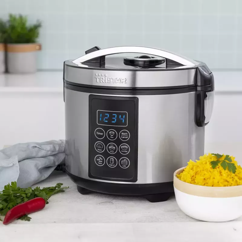 Multikeetja Tristar RK-6132 — 1,5 L, 500 W, 7 automaatprogrammi, LCD, roostevaba teras/must