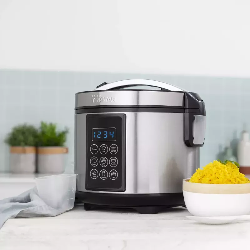 Multikeetja Tristar RK-6132 — 1,5 L, 500 W, 7 automaatprogrammi, LCD, roostevaba teras/must