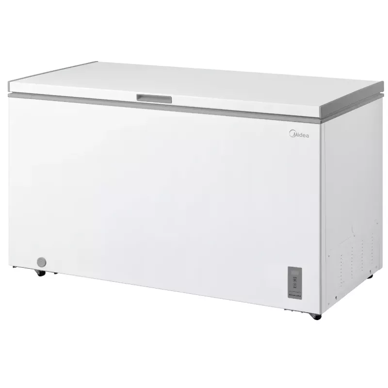 Chest freezer Midea MDRC564FZE01 — freestanding, 418 L net capacity, Valge