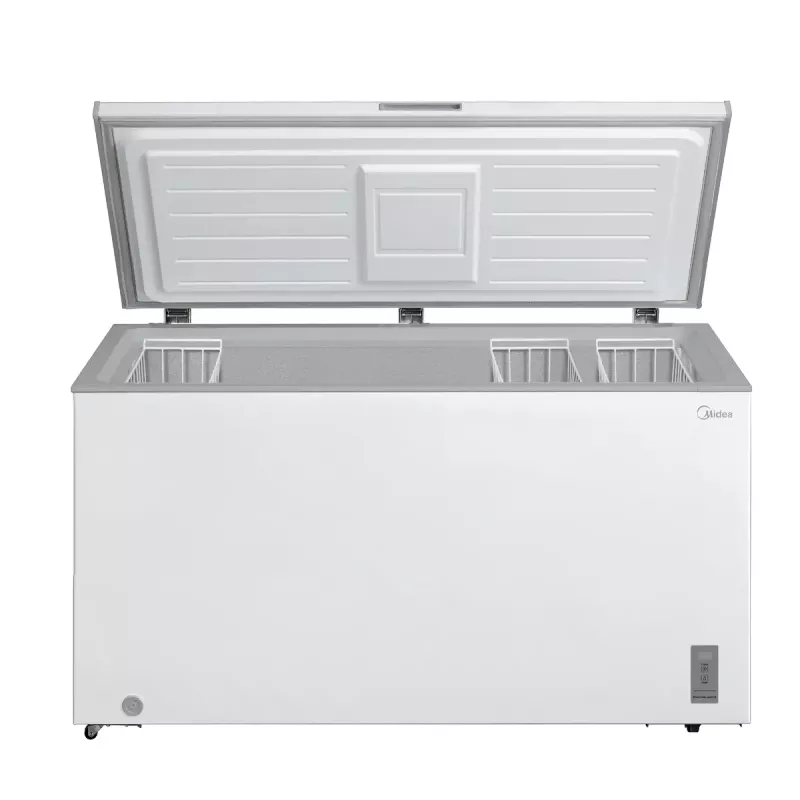 Chest freezer Midea MDRC564FZE01 — freestanding, 418 L net capacity, Valge