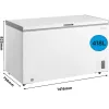 Chest freezer Midea MDRC564FZE01 — freestanding, 418 L net capacity, Valge