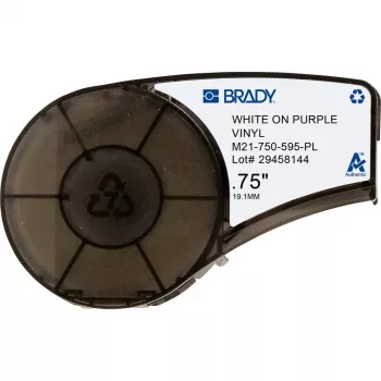 Isekleepuv printerisilt Brady M21-750-595-PL — vinüül, lilla valgel, 1,91 cm × 6,4 m