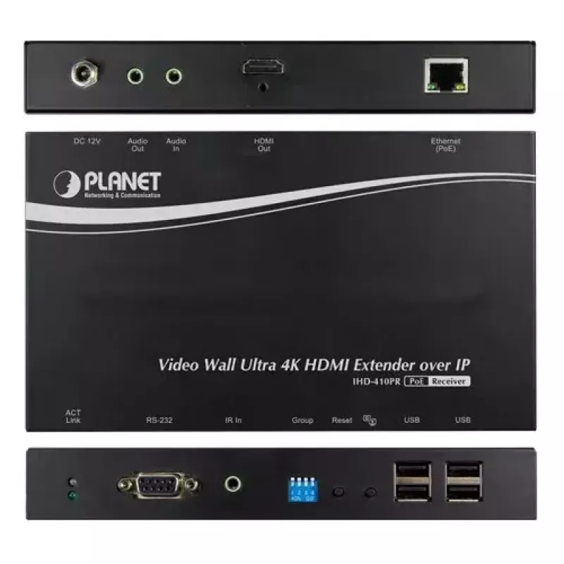 PLANET IHD-410PR videoseina Ultra 4K HDMI/USB vastuvõtja
