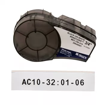 Isekleepuv pidevprinteri silt Brady M21-750-414 — 1,9 cm kõrgus, must valgel