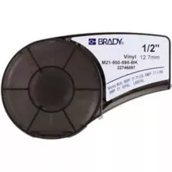 Printeri isekleepuv silt Brady 139742 — akrüül/vinüül, 1,27 cm × 6,4 m, must valgel