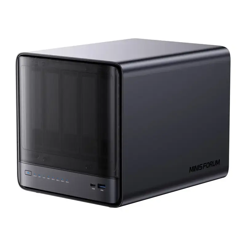 Mini-PC Minis Forum NAS N5 Pro AMD Ryzen AI 9 HX Pro 370, 32 GB muutmälu, 128 GB salvestusruum