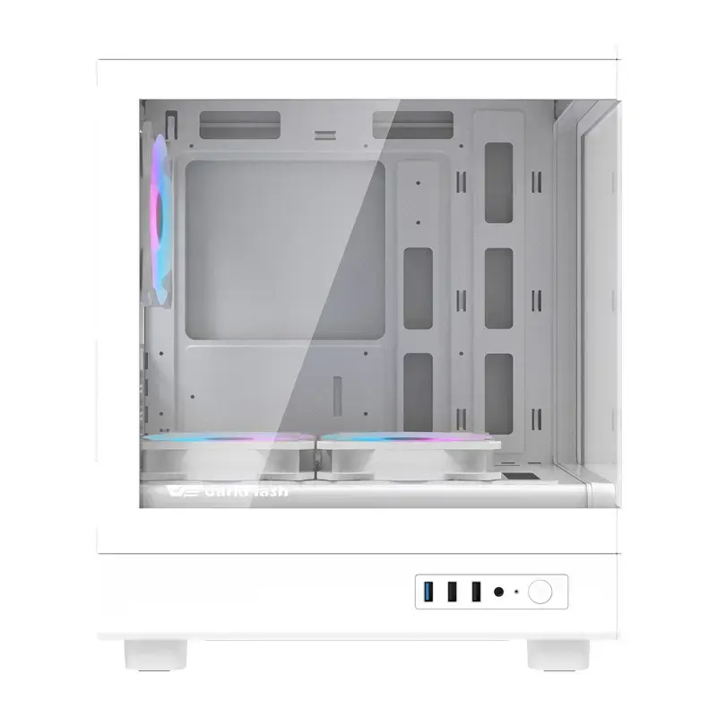 Darkflash arvutikorpus DB330M Valge v2 kolme eelpaigaldatud ventilaatoriga, micro-ATX/mATX tugi