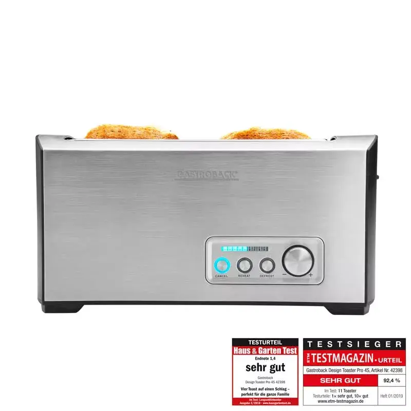 Röster Gastroback Design Pro 4S 2 viilu 1500 W must roostevaba teras