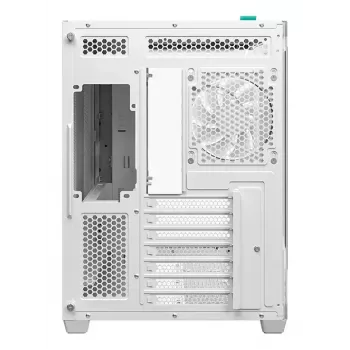 PC korpuse korpus DeepCool CG530U 4F valge — tagumine toiteplokk, toetab 3x120mm külje- + 1x120mm tagumist ventilaatorit, 120/140mm ventilaatorikinnitused, 2,5-tollised ja 3,5-tollised kõvakettad