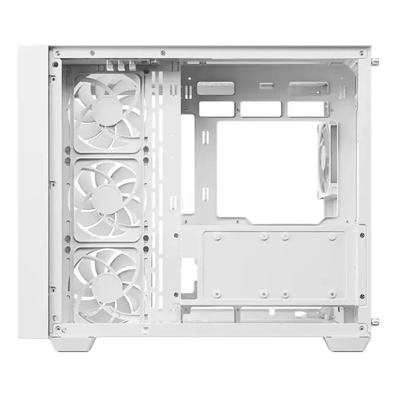 PC korpuse korpus DeepCool CG530U 4F valge — tagumine toiteplokk, toetab 3x120mm külje- + 1x120mm tagumist ventilaatorit, 120/140mm ventilaatorikinnitused, 2,5-tollised ja 3,5-tollised kõvakettad