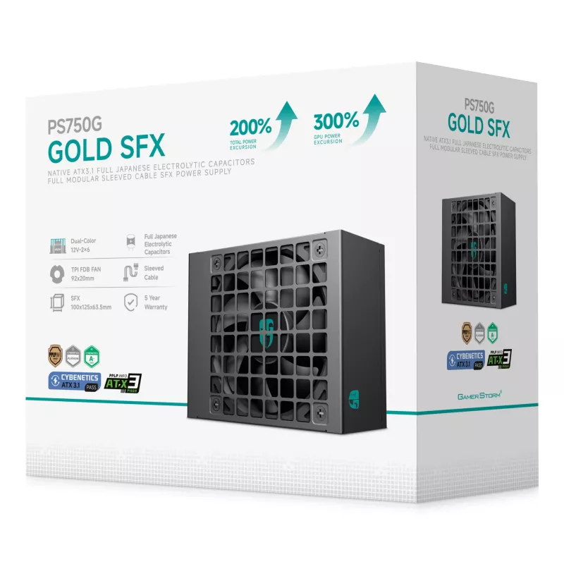 Toiteplokk DeepCool Gamer Storm PS750G 750 W ATX 20+4 pin, FDB ventilaator 92 mm, must