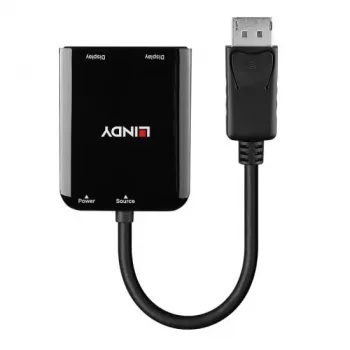 Lindy DisplayPort to 2 Port HDMI MST Hub, DisplayPort, 2 x HDMI, Male, Female, sirge, sirge
