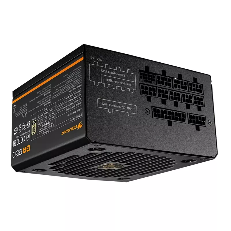 Toiteplokk Cougar GR 850W ATX3.1 PCIe 5.1 80 PLUS Gold, 850 W, 20+4 pin ATX, 120 mm ventilaator, must