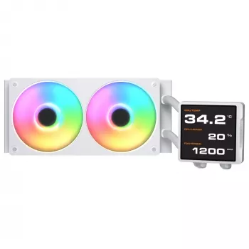Kõik-ühes CPU vedelikjahuti Cougar Poseidon Vistek Pro 240, ARGB, 120 mm ventilaatorid, valge