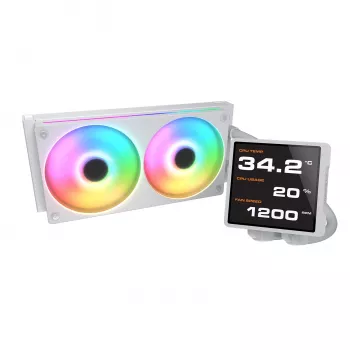 Kõik-ühes CPU vedelikjahuti Cougar Poseidon Vistek Pro 240, ARGB, 120 mm ventilaatorid, valge