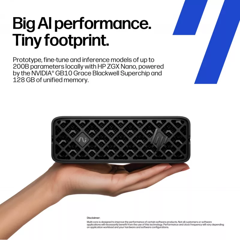 HP ZGX Nano G1n AI GB10 128 GB LPDDR5x-SDRAM 4 TB SSD Linux Mini PC tööjaam AI tööjaam, AI-arvuti Must