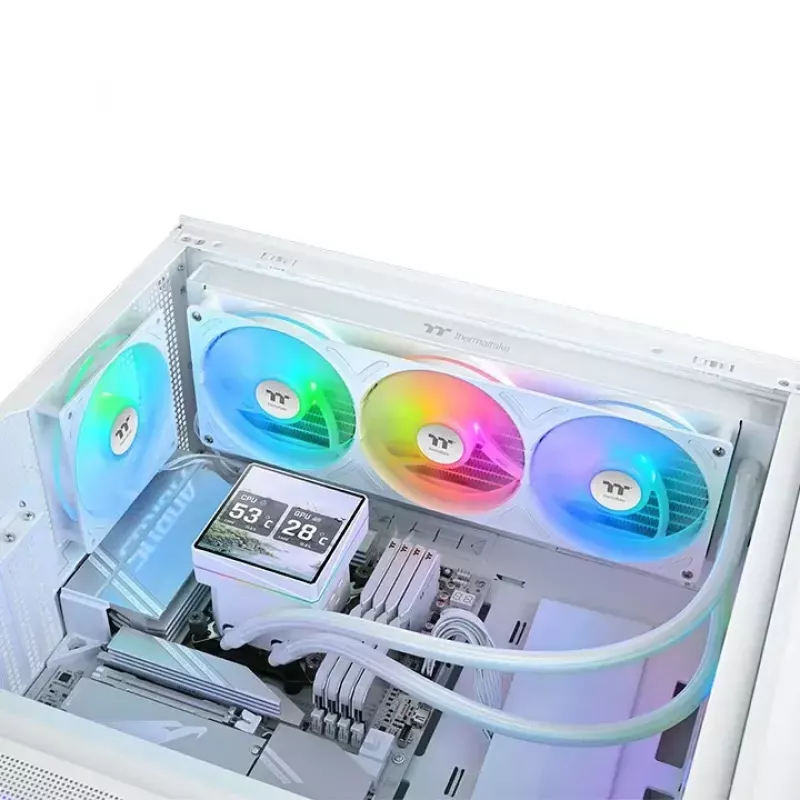 Kõik-ühes vedelikjahuti Thermaltake TH360 V3 Ultra ARGB — 3x 120 mm ventilaatorid, 500–2500 RPM, 12 V, valge
