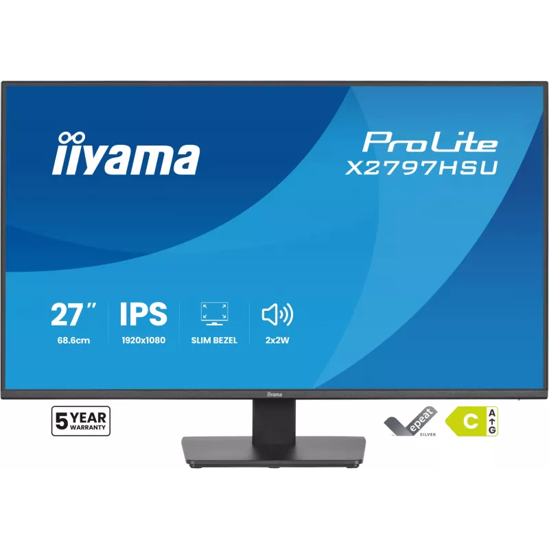 Arvutimonitor IIYAMA ProLite X2797HSU-B1 27 tolli (68,6 cm) Full HD 1920×1080 LED matt 4 ms USB 3.2 Gen 1 kõlarid VESA must